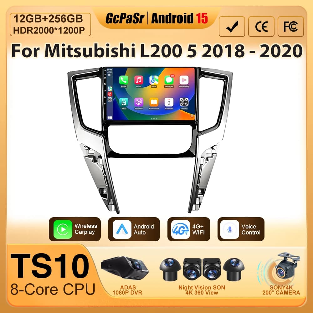 Autoradio Per Mitsubishi L200 5 2018 - 2020 LHD RHD Autoradio Carplay Android Auto Lettore di Navigazione No 2din DVD 4G WIFI Stereo