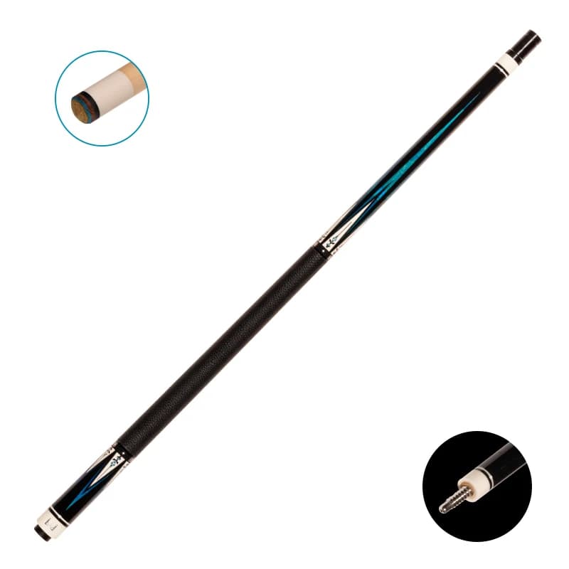 Premium 58" Yfen M5 Giunto in acciaio inossidabile Albero in fibra di carbonio Impugnatura in pelle 1/2 Split Stecca da biliardo a nove sfere con estensione