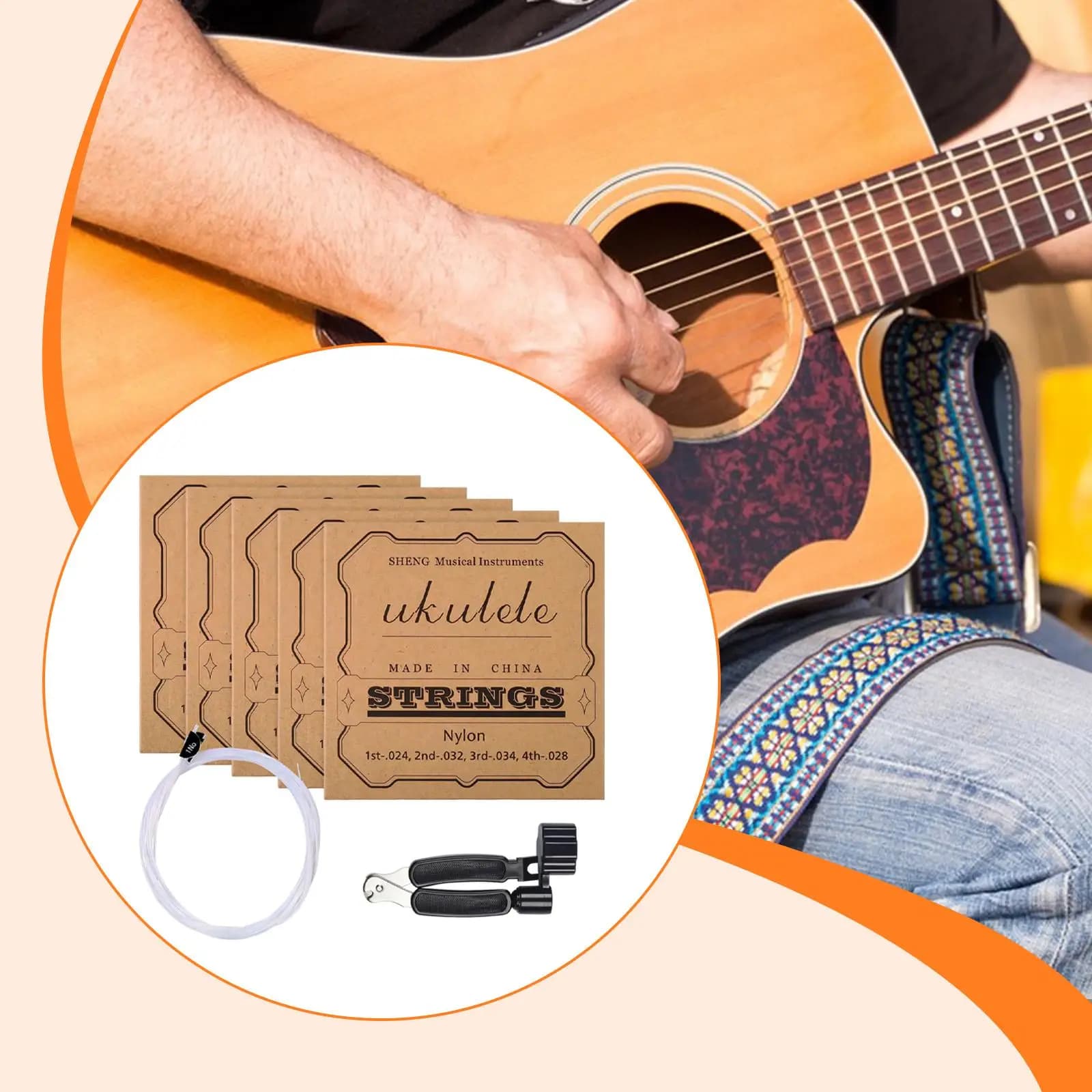 Strumento per Cambio Corde Ukulele 3 in 1, Avvolgicorde, Accessori per Ukulele da Concerto