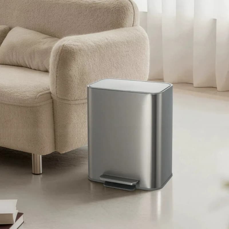 Large Capacity Trash Can Foot-operated Stainless Steel Trash Bins Kitchen Waste Bin 20 Liters Anti Odor Wastebasket with Lid