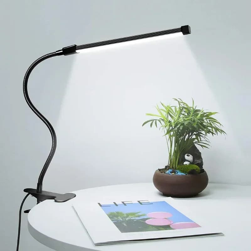 Lampada da scrivania a clip a LED, dormitorio per studenti, camera da letto, scrivania, lampada da lettura sul comodino, piccola lampada da scrivania per protezione degli occhi, nera