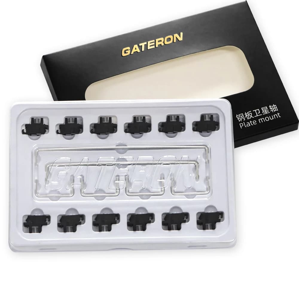 Gateron Black Plate Mount stabilizzatore asse satellitare 2u 6.25u 7u filo di acciaio placcato argento per piastre tastiere MX