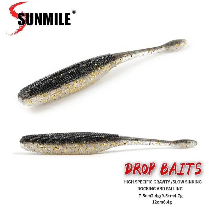 SUNMILE Esche da pesca Goccia Esche morbide 7.5/9.5/11.5cm Richiamo morbido Iscas Esche artificiali Leurre Louple per Bass Pike Esche da pesca