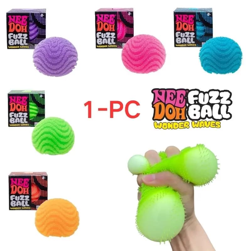 NeeDoh Fuzz Ball Wonder Waves, Giocattolo Sensoriale Antistress Testurizzato per Adulti e Bambini