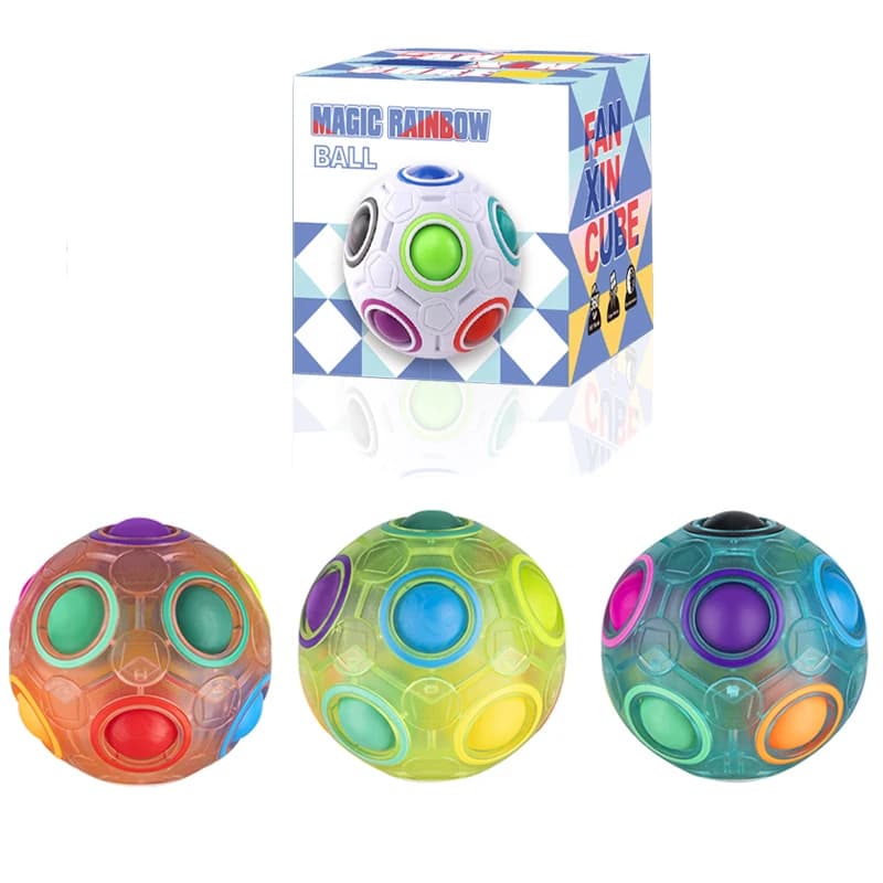 1 pz cubo magico arcobaleno puzzle palla divertente giocattoli di velocità palla luce notturna palla giocattoli educativi antistress per bambini e adulti