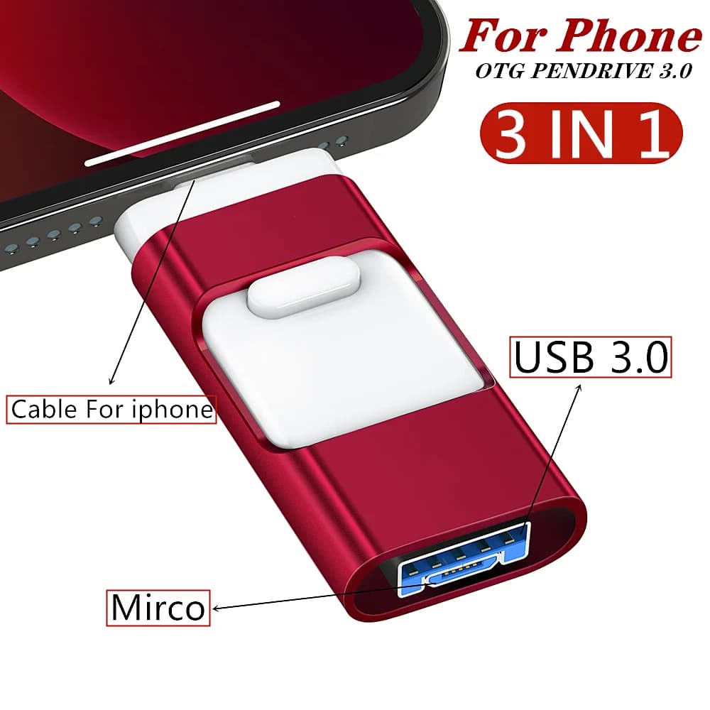 Chiavetta USB 3.0 per iPhone o Mirco Chiavetta USB da 512 GB Chiavetta USB da 256 GB Chiavetta USB per telefono Chiavetta USB da 128 GB Memory Stick