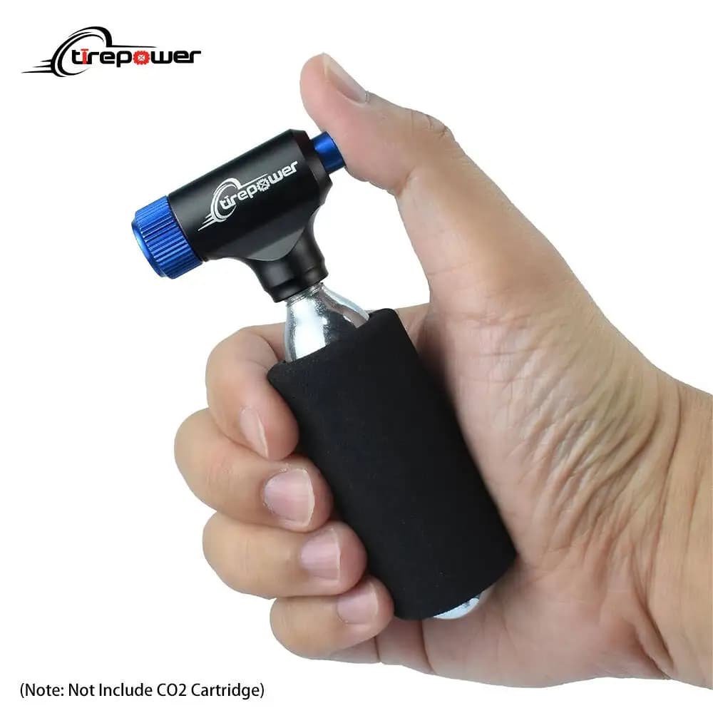Ctrepower Mini CO2 Inflator Easy Operate Quick Easy Inflator Presta Schrader Valve Compatible Bicycle Tyre Pump for Road Mountain Bikes