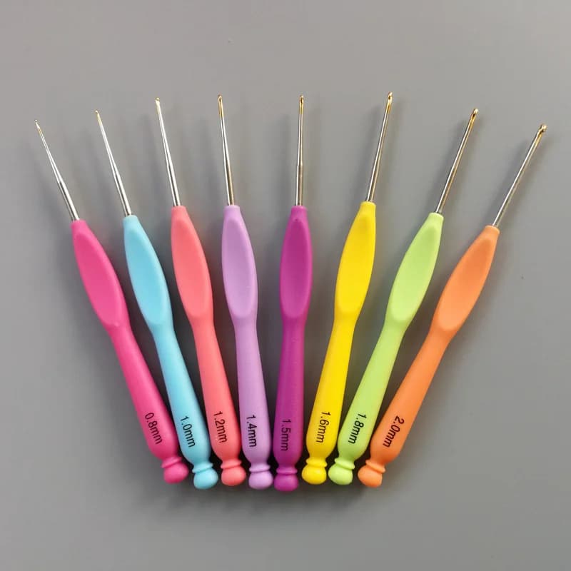 8 pezzi di alluminio ago per maglieria manico in plastica filo cucito tessuto uncinetti kit fai da te maglione cappello sciarpa strumenti per tessitura all'uncinetto
