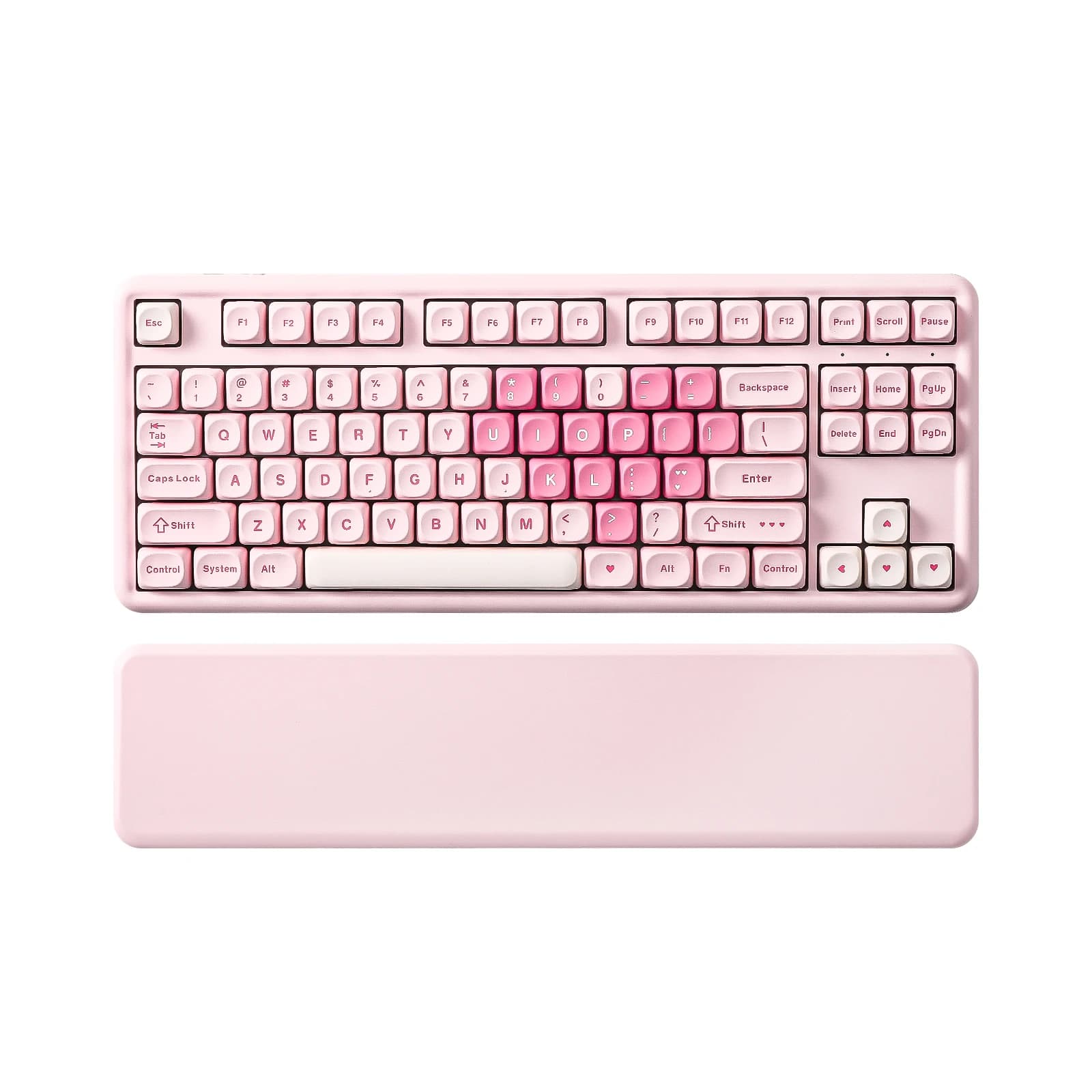 YUNZII B87 Tastiera da gioco meccanica rosa, tastiera RGB con guarnizione personalizzata QMK/VIA, Keeb estetica wireless, poggiapolsi per Win/Mac