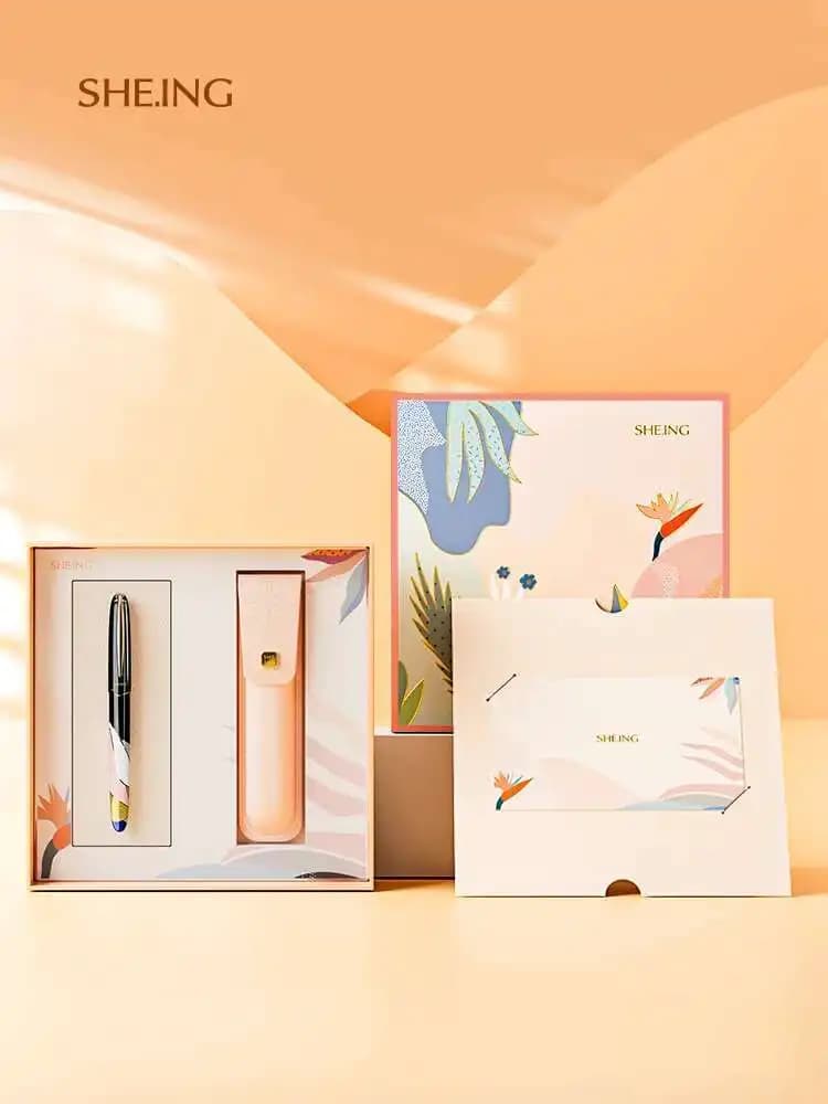 SHE.ING S116 Flora Metal Fountain Pen Gift Box Set For Adult Calligraphy Students And Ladies, High End Exquisite High Beauty