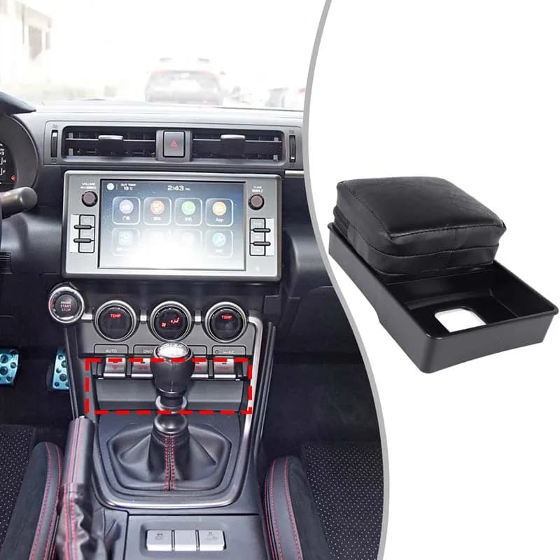 Per Toyota 86 Subaru BRZ 2022+ Scatola di immagazzinaggio del controllo centrale dell'auto cuscino per migliorare l'altezza accessori interni per auto Tessuto ABS Nero