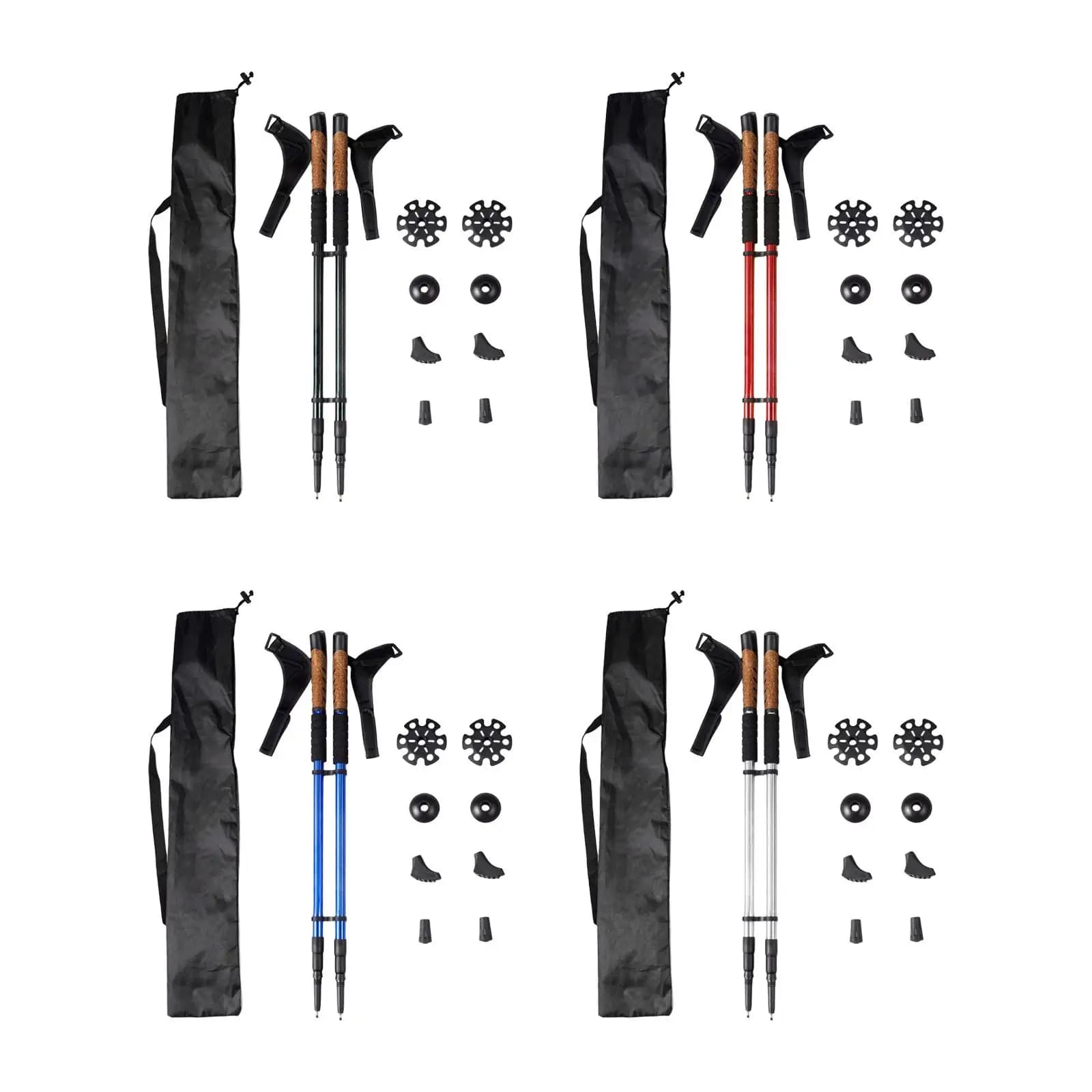 2 Pieces Hiking Trekking Poles Walking Rod Telescoping Anti Slip Handle Strong Stick for Walkers Hiking Walking