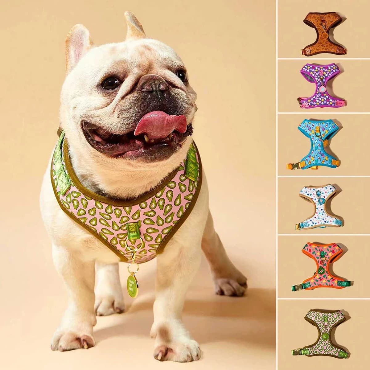 Regalo curato per le vacanze romantiche Imbracatura per cani con stampa personalizzata regolabile di lusso leggero + 1 pezzo di targhetta identificativa per animali domestici in tono gratuito con acquisto