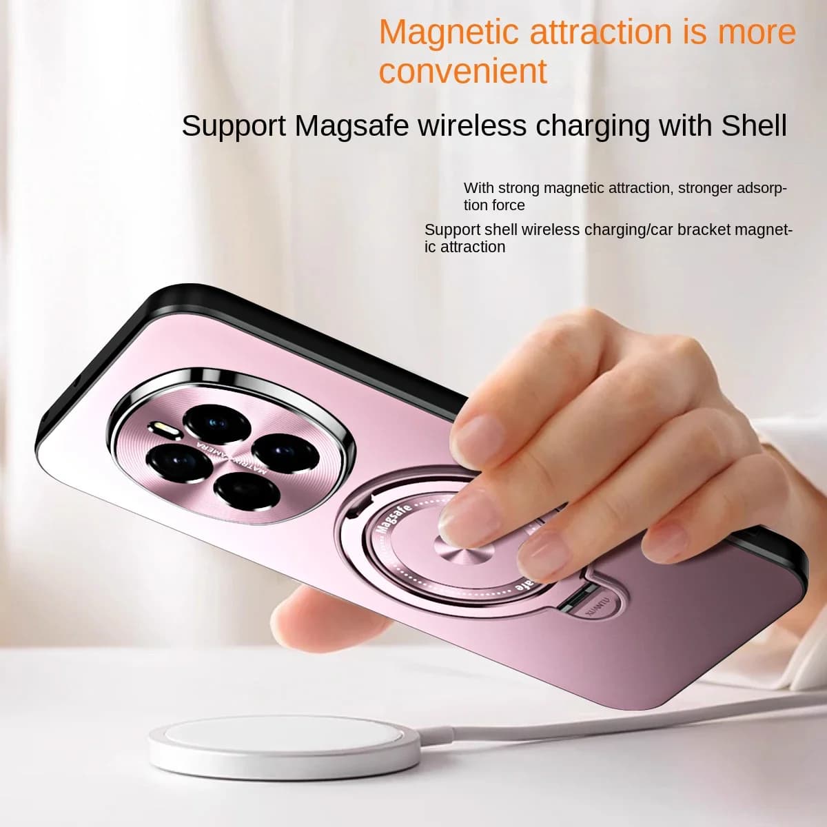 Per Honor Magic 7 Lite 6 Pro Custodia per telefono Magnete Ricarica wireless Staffa di supporto in metallo Protezione per lenti Custodie in silicone morbido