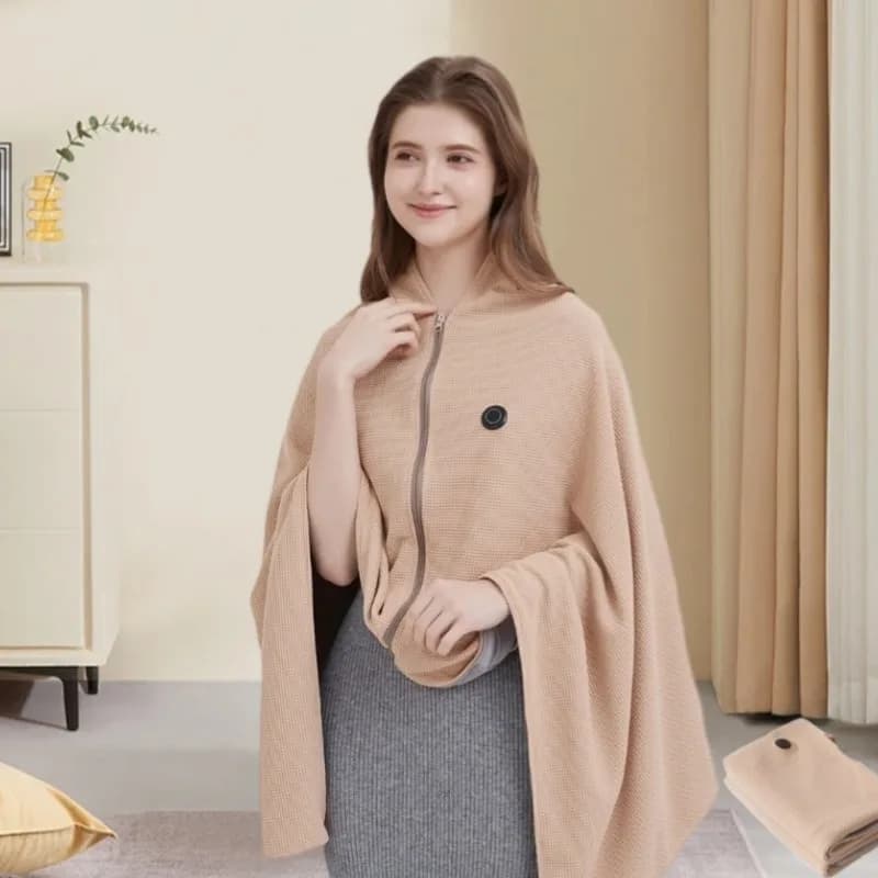 Coperta riscaldata elettrica indossabile Coperta scaldino USB per uso domestico e in ufficio Coperta scaldavivande regolabile a 3 livelli