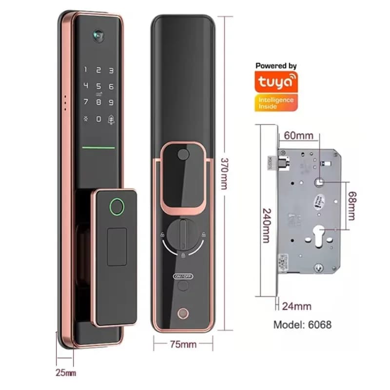 Serrature per porte intelligenti push pull per serratura per porta intelligente con telecamera senza chiave Tuya Wifi domestica
