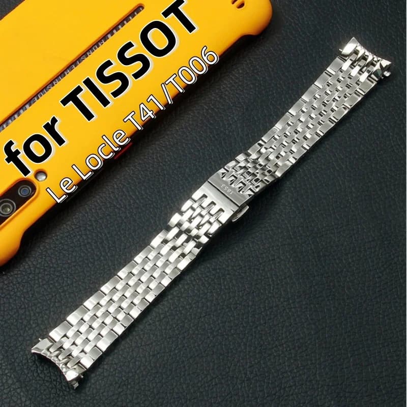 For TISSOT The Locle T41/T006 Strap with Stainless Steel Foldable Buckle Bracelet Men's Bracelet Women's Watch Accessories 19mm