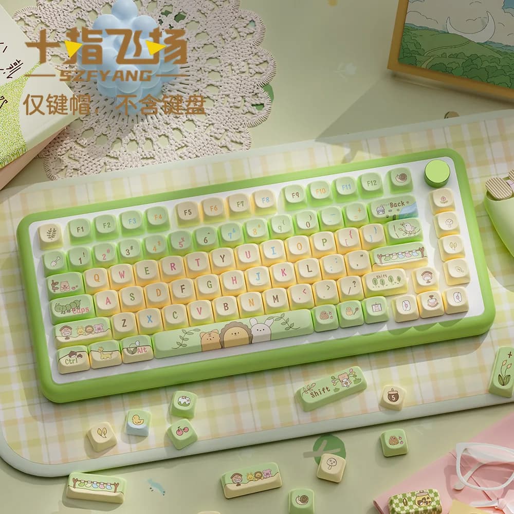 Panda Paradise keycap pbt tastiera meccanica completa di sublimazione a caldo a cinque lati classe moa altezza