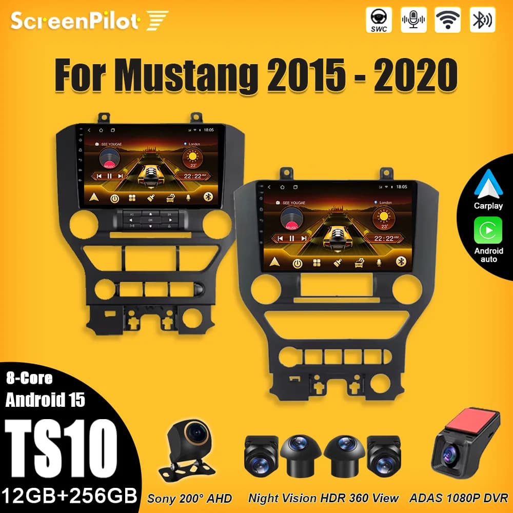 Autoradio Android 15 per Ford Mustang 2015-2020, Lettore Multimediale Video 2 DIN con Carplay, Touchscreen, 8 Core, 5G