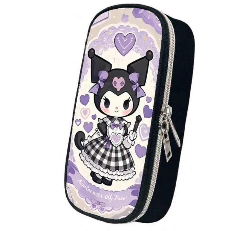 Kuromi Printed Pencil Case Cute Cartoon Stationery Bag Large Capacity Pen Holder Zipper Pouch for School Office Supplies Gift