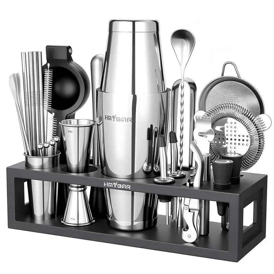 Set da cocktail per mixology, set shaker Boston, set per preparare Martini da 20 e 28 OZ per il bar di casa. Totale 31 pezzi inclusi 39Reci