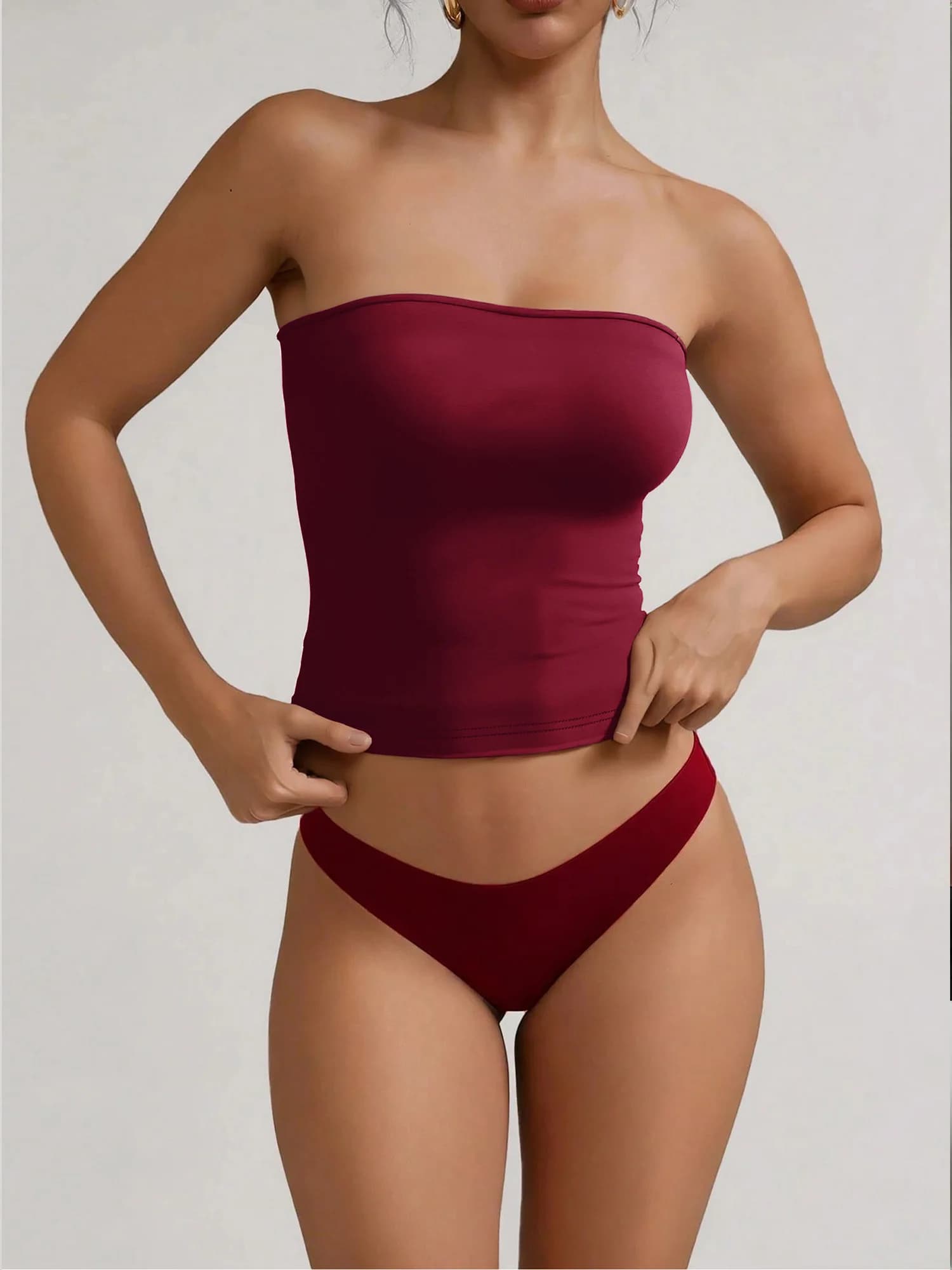 Elegante Top a Fascia Senza Spalline da Donna, Aderente ed Elasticizzato, Senza Maniche, per Uso Quotidiano, Shopping, Appuntamenti, Versatile