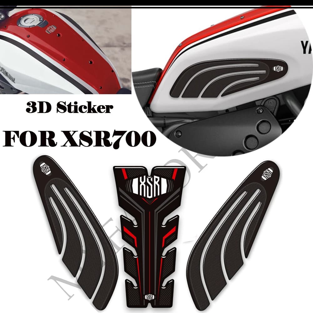 Moto Per Yamaha XSR 700 XSR700 Rilievo del Carro Armato Manopole Laterali Gas Olio Combustibile Kit Ginocchio Protezione PVC + Resina Epossidica 3D adesivi decalcomanie