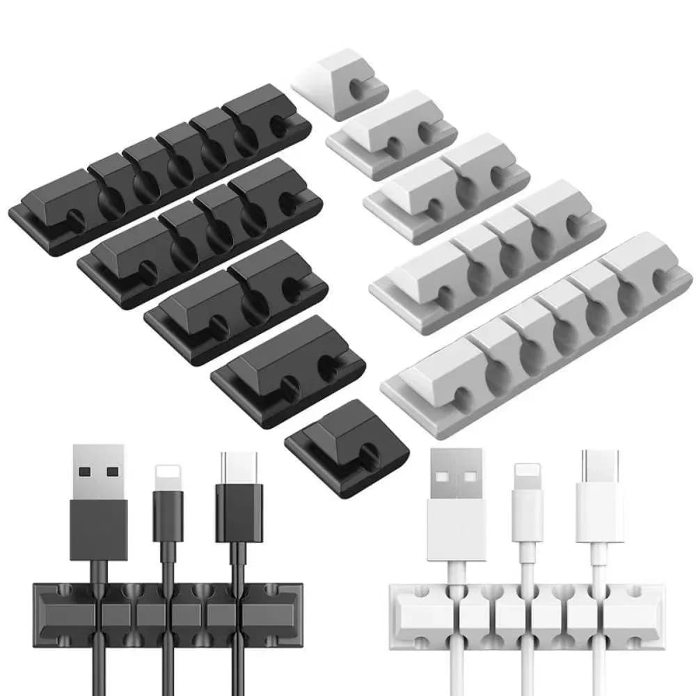 Clip per Cavi da Scrivania e Parete, Organizzatori Autoadesivi per Gestione Cavi, Supporto per Cavi USB, di Rete e per Cuffie