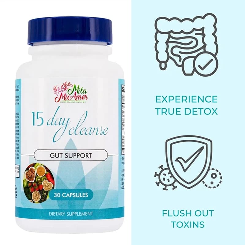 Capsule disintossicanti per la pulizia del colon da 15 giorni: la salute globale del colon, favorisce la digestione dei nutrienti, controlla l'appetito e fornisce energia