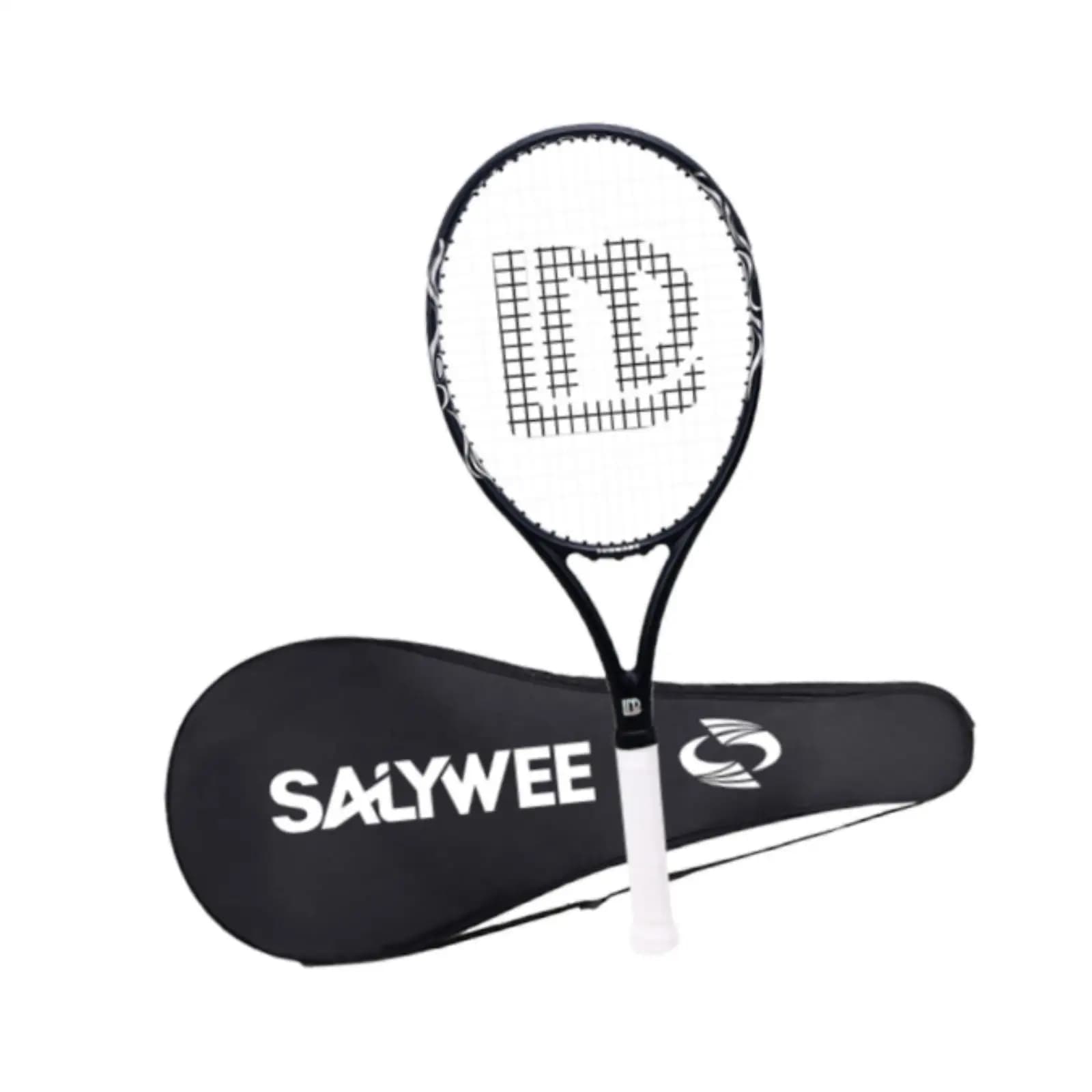 Racchetta da tennis con borsa, impugnatura comoda per uomo e donna, racchetta da tennis professionale portatile per pratica in giardino, spiaggia, cortile
