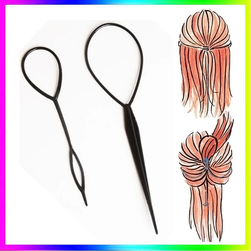 NUOVO 2 Pz Plastica Anello Dei Capelli Strumento Per Lo Styling Magic Topsy Coda Treccia di Capelli Coda di Cavallo Styling Clip Bun Maker Per Le Ragazze Strumenti Per Lo Styling Dei Capelli