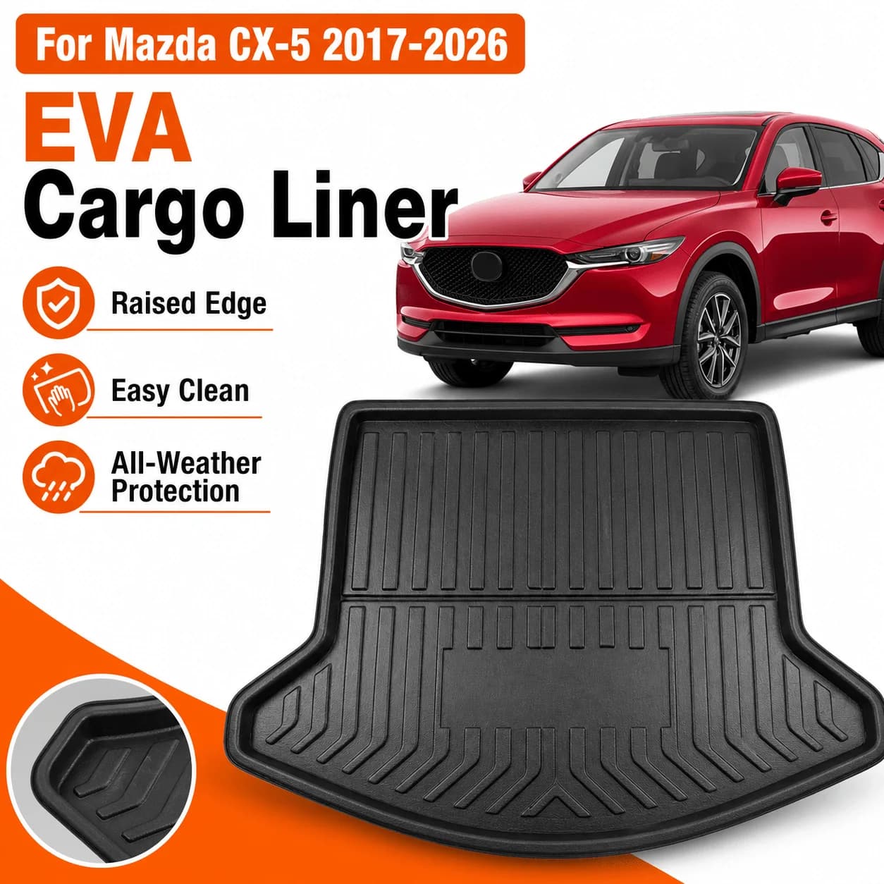 For Mazda CX-5 2017-2026 Anti-dirty Car Rear Boot Cargo Liner Trunk Floor Mat Carpet Tray Mats Pad Mat Carpet eva
