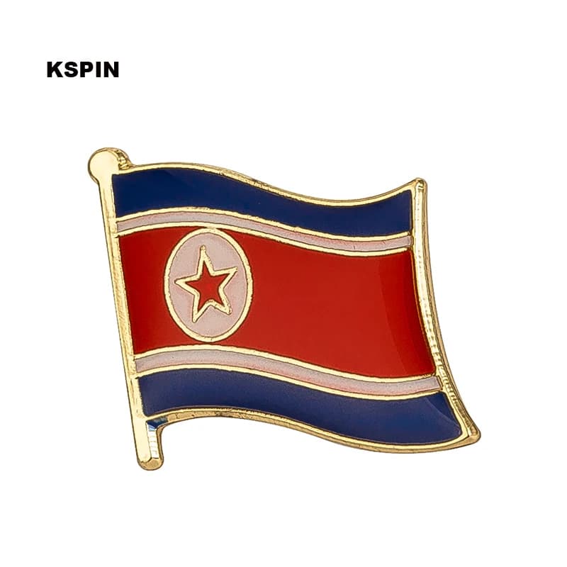 Spilla con bandiera della Corea del Nord, spilla con simbolo, distintivi in metallo, spille decorative per gioielli con spilla per vestiti