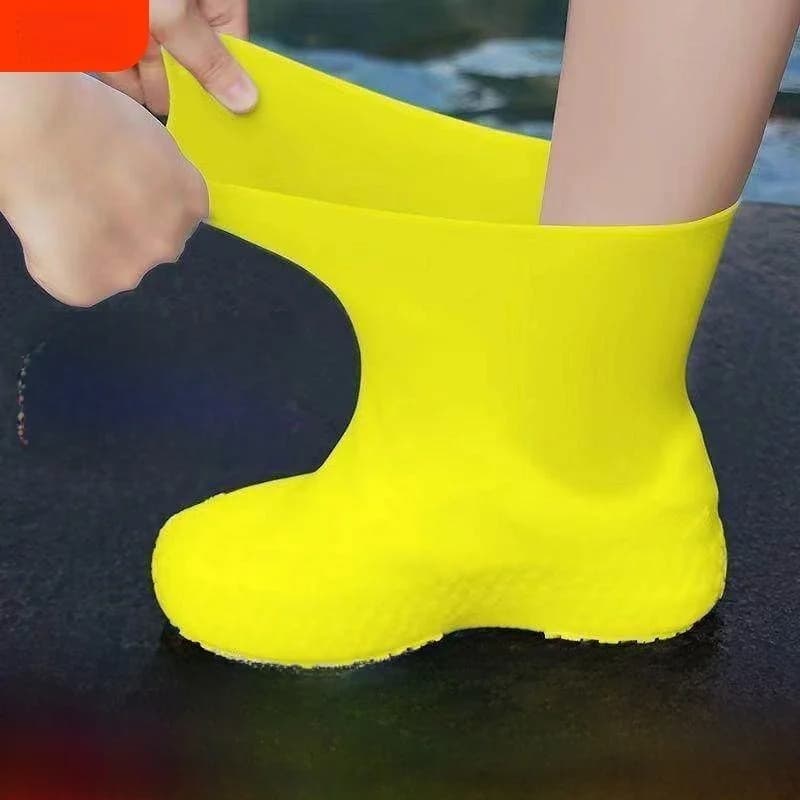 Women's High-Tube Rain Boots Waterproof Fleece-Lined Hiking Shoes Anti-Slip Wear-Resistant Bottom Wave Pattern Non-Slip
