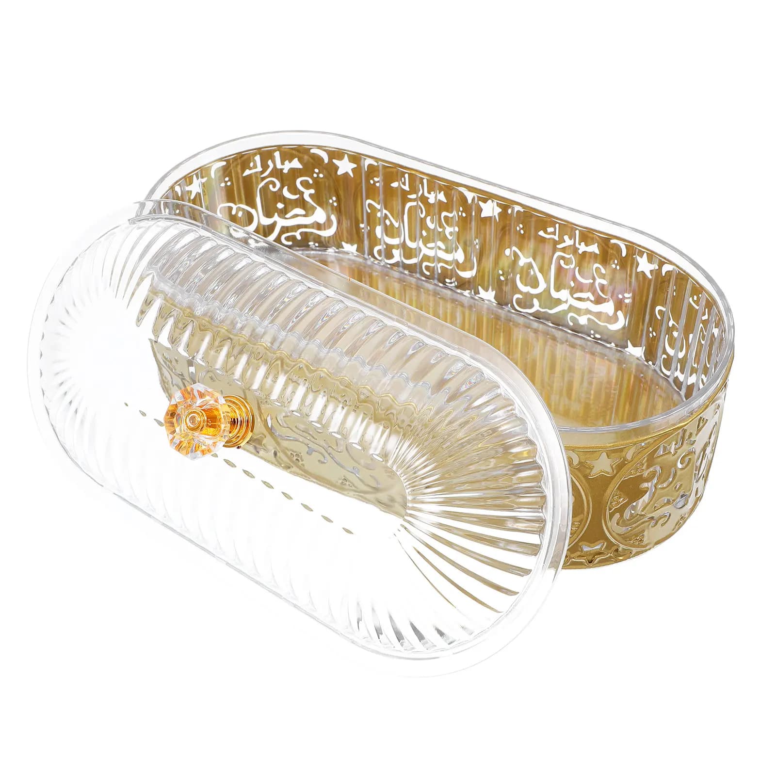 Elegante Vassoio per Dolci in Stile Mediorientale, Piatto di Servizio in Ferro per Dolci, Frutta Secca, Cioccolatini, Decorazione Festiva Eid Mubarak