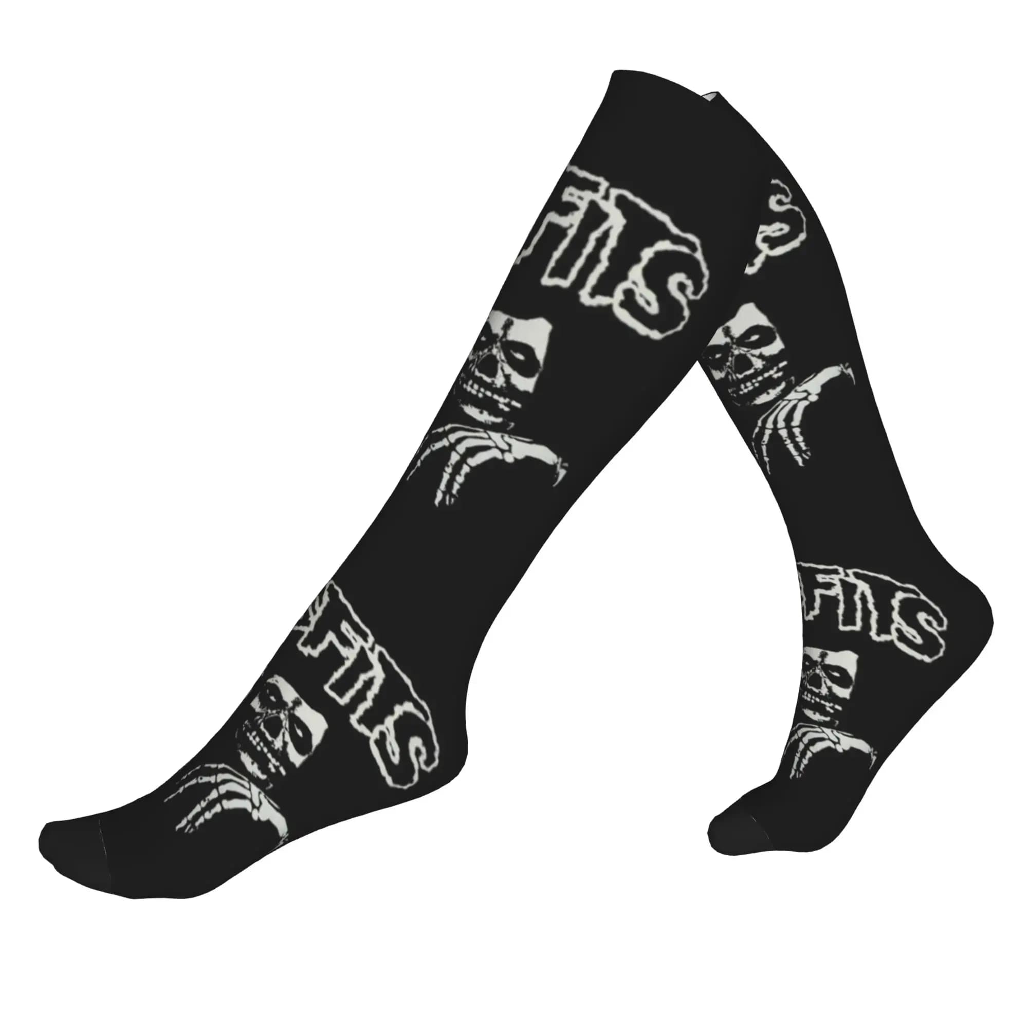Calzini da uomo e da donna Misfits Horror Punk Rock Band per Halloween, calzini sportivi a compressione alla moda e caldi