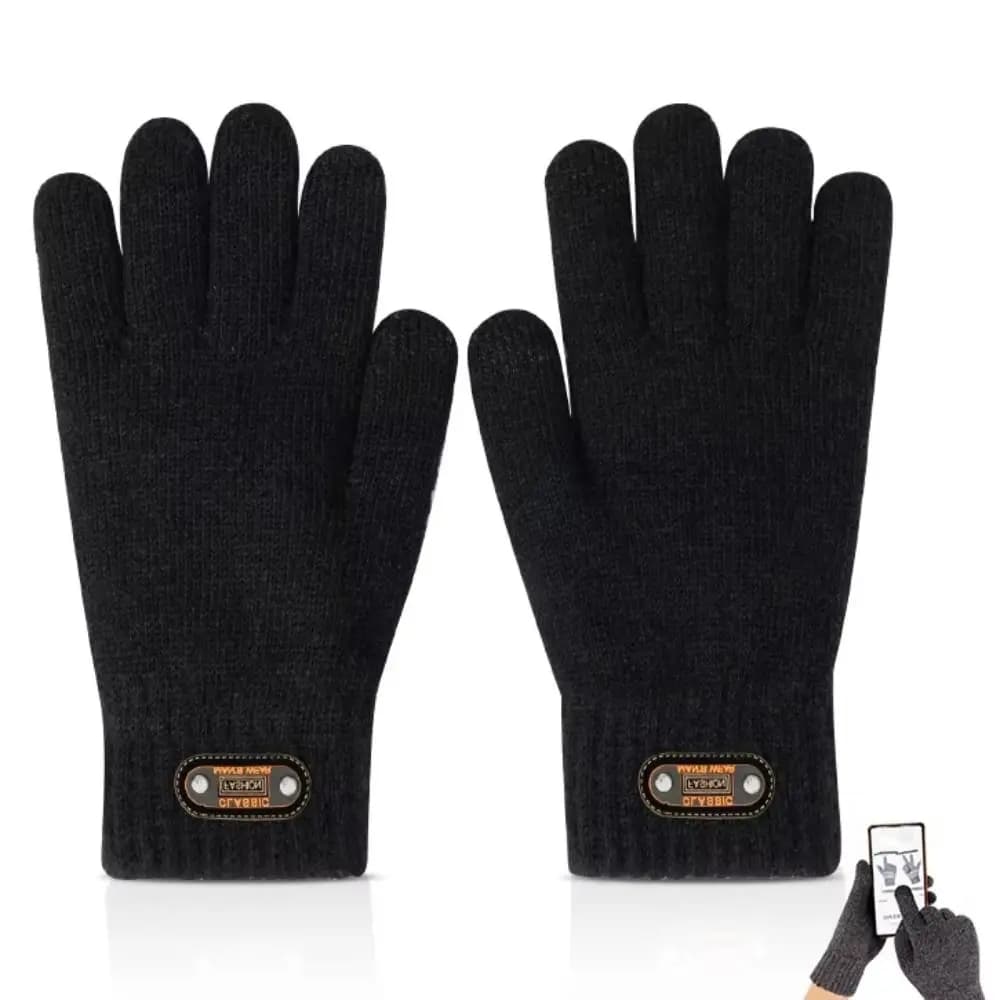 Guanti da ciclismo invernali a prova di freddo da 2 paia Guanti da ciclismo in maglia termica antiscivolo antivento Guanti protettivi da equitazione elastici addensati
