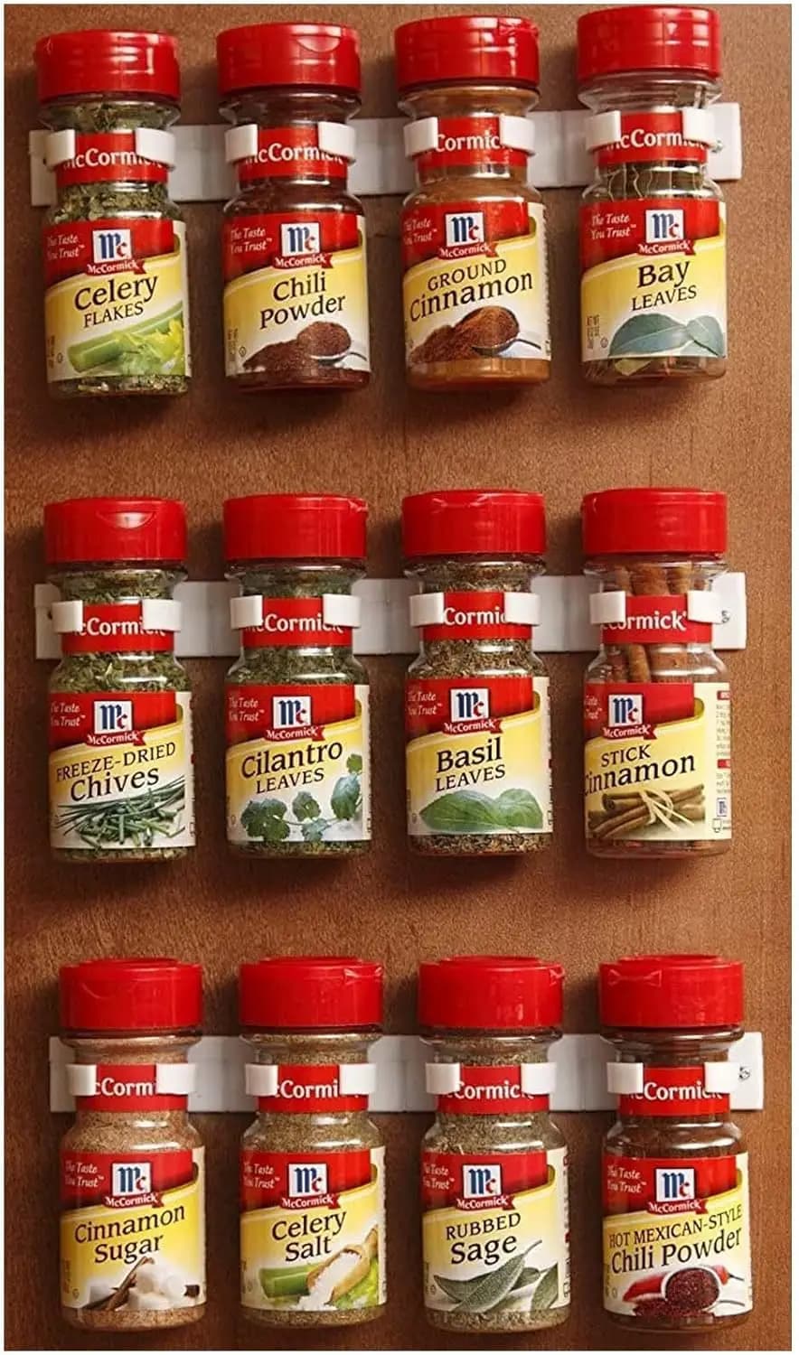 Clip per barattoli di spezie per barattoli di plastica - Set di 3, contiene 12 barattoli, organizer da cucina salvaspazio