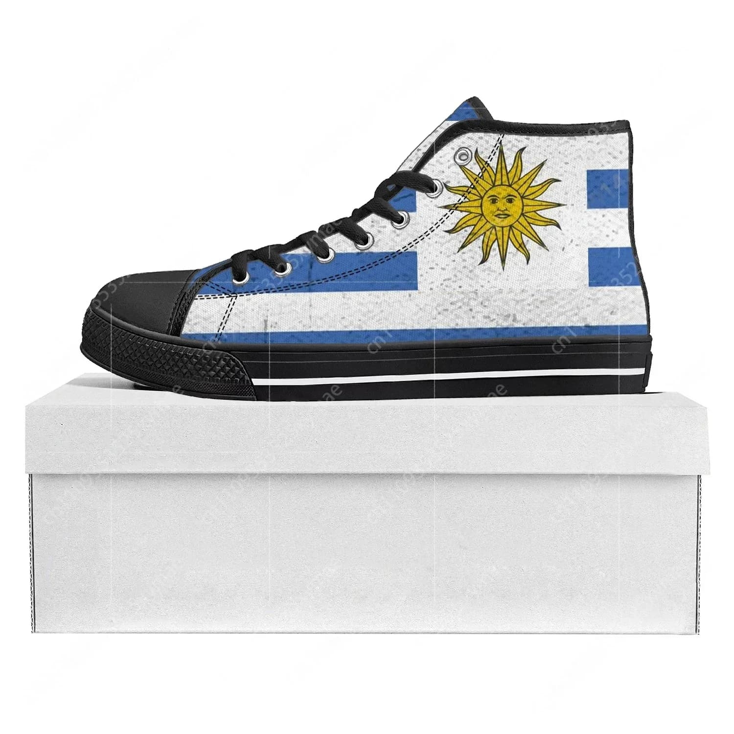 Uruguayan Flag High Top High Quality Sneakers Mens Womens Teenager Canvas Sneaker Uruguay Casual Couple Shoes Custom Shoe