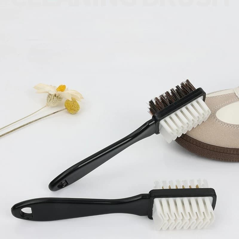 1pc 2-Sided Cleaning Brush Rubber Eraser Set Fit for Suede Nubuck Shoes Stain Dust Shoes Brush Steel Plastic Rubber Boot Cleaner