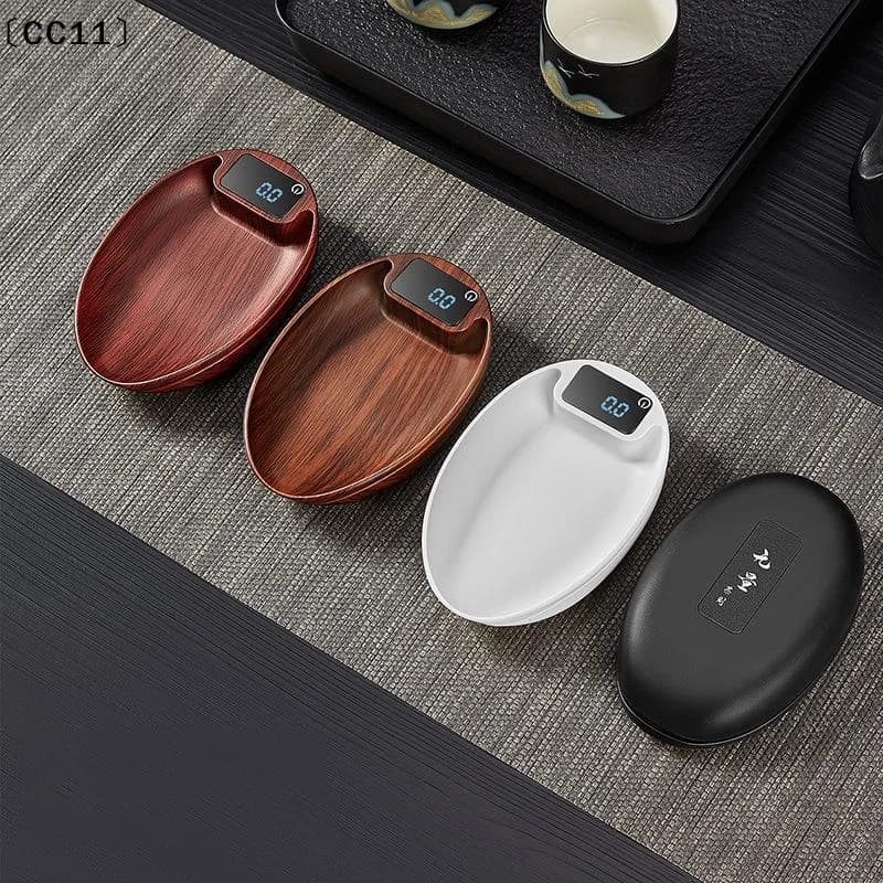1PC Coffee Bean Electronic Scale Bean Tray Scale 0.1g High-precision Walnut Small Solid Wood Italian Coffee Scale〔CC11〕