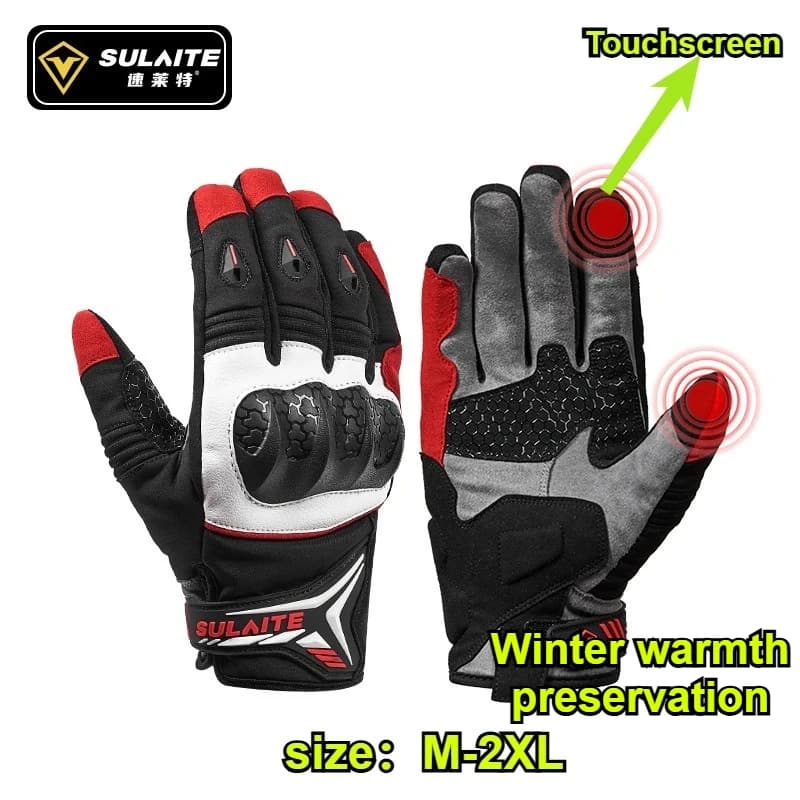 Guanti da moto invernali SULAITE Guanti da equitazione con dita intere antigoccia in TPU per motociclisti guanti da motocross accessori per moto