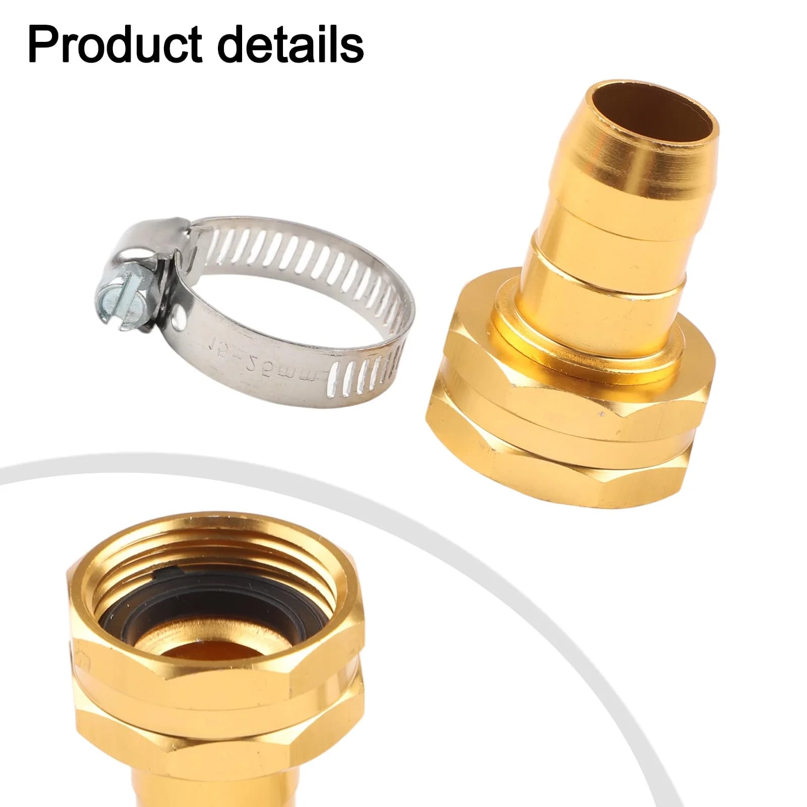 Raccordo per Tubo da Giardino in Alluminio da 3/4 Pollici con Morsetto in Acciaio Inox per Connessione e Manutenzione Tubi