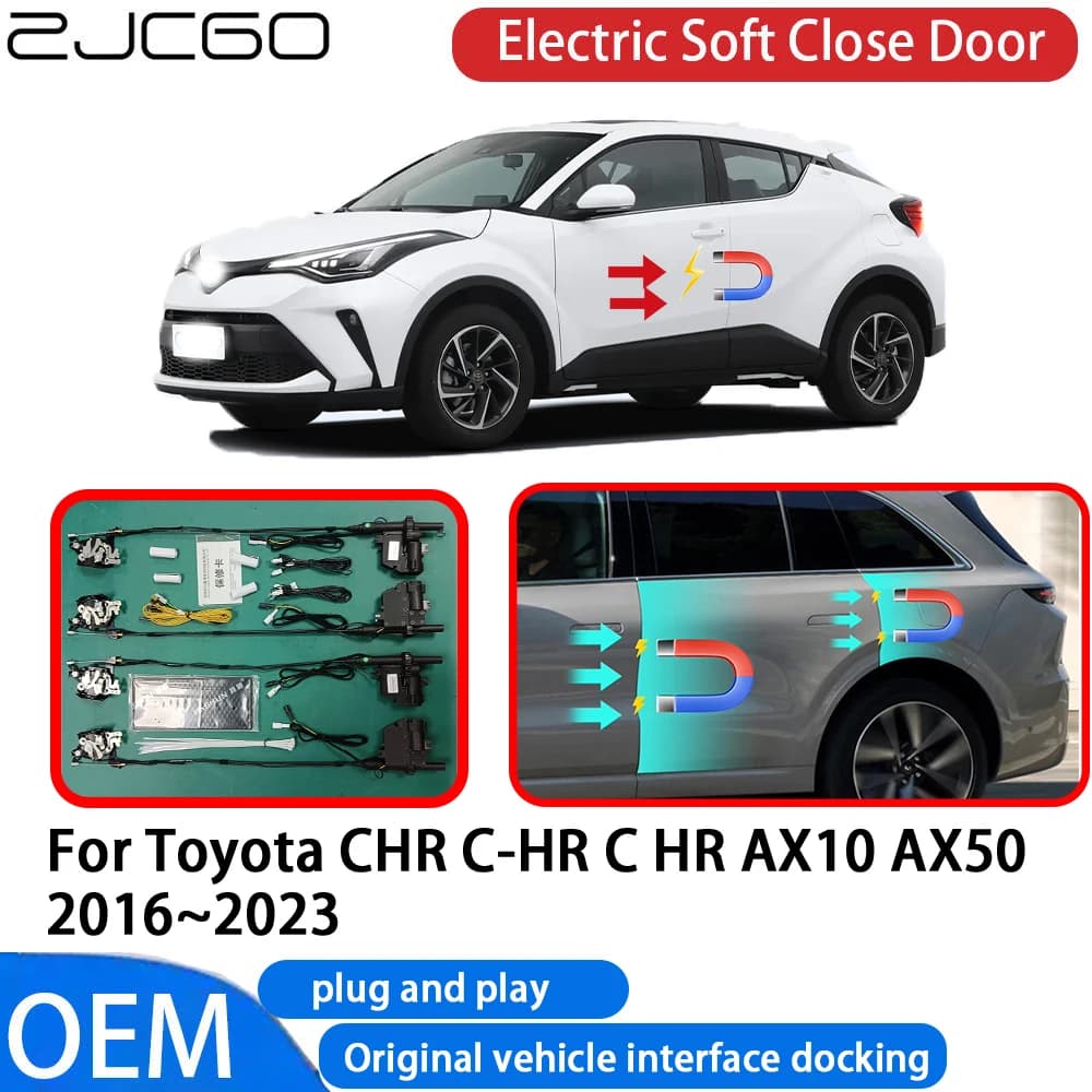 ZJCGO for Toyota CHR C-HR C HR AX10 AX50 2016-2023 Car Automatic Electric Soft Close Door Closer System OEM Plug and Play