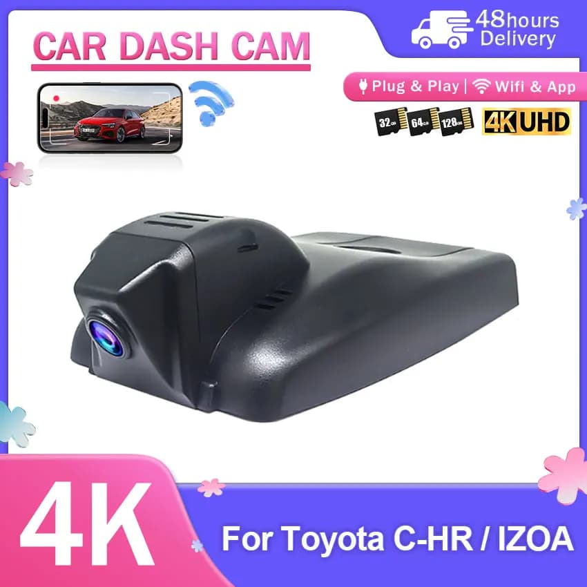 WiFi Dash Cam For Toyota C-HR 2021-2023 HD APP Control Front and rear dual cameras Video Recorder Recording Devices