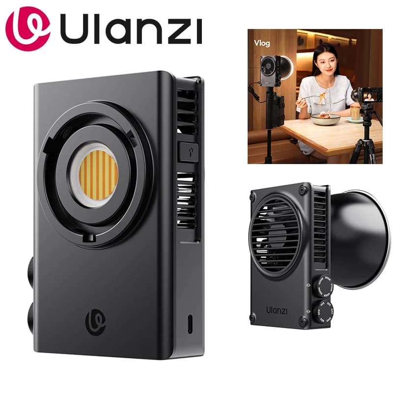 Ulanzi C01 100W Luce COB portatile 2700K-6500K Luce video bicolore con ventola di raffreddamento per fotocamera Telefono Vlog Fotografia Livestream