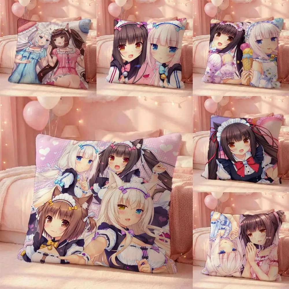 Nekopara GalGame Anime Federa per cuscino morbida e facile da lavare – Versatile per divano, letto, viaggi e ufficio