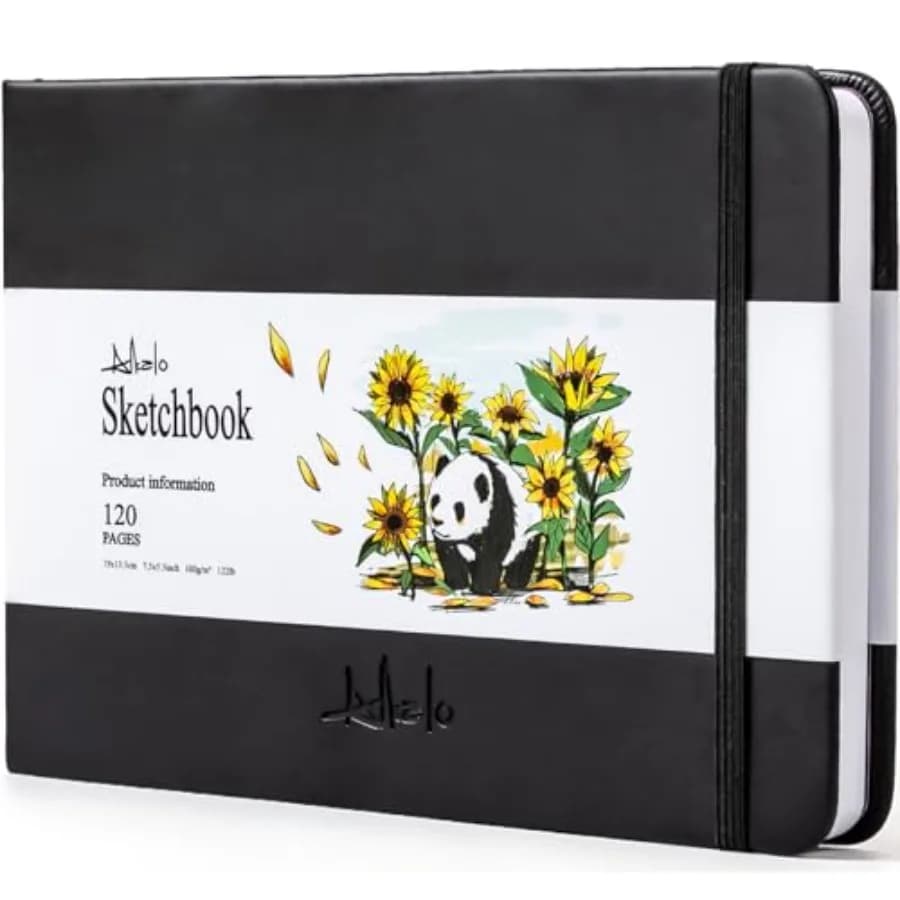 Square Sketchbook for Drawing, 120 Pages Sketch Book, 122LB/180GSM Thick Paper, Mixed Media Sketchbook for Charcoal Pencil, Ink
