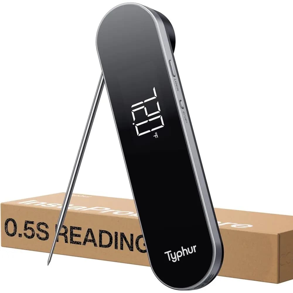 Digital Thermometer for Meat with Reading Time of 0.5 Seconds, Sun Light Reading Display, IP67 Waterproof for Grilled, BBQ, Kitchen and Smoke