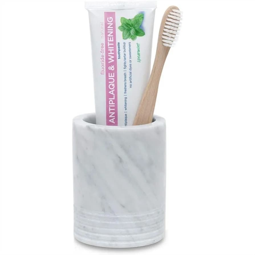 Portaspazzolini in Marmo, Organizer da Bagno in Pietra Naturale per Pennelli da Trucco
